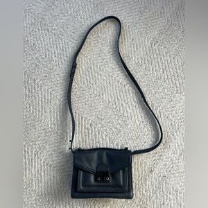 Loeffler Randall Black Leather Mini Crossbody Bag Adjustable Strap